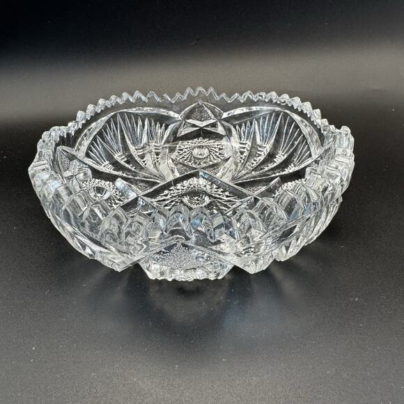 EAPG Brilliant Pressed Glass Star Nappy Bowl‎ Candy Dish 5.25" - Picture 3 of 6
